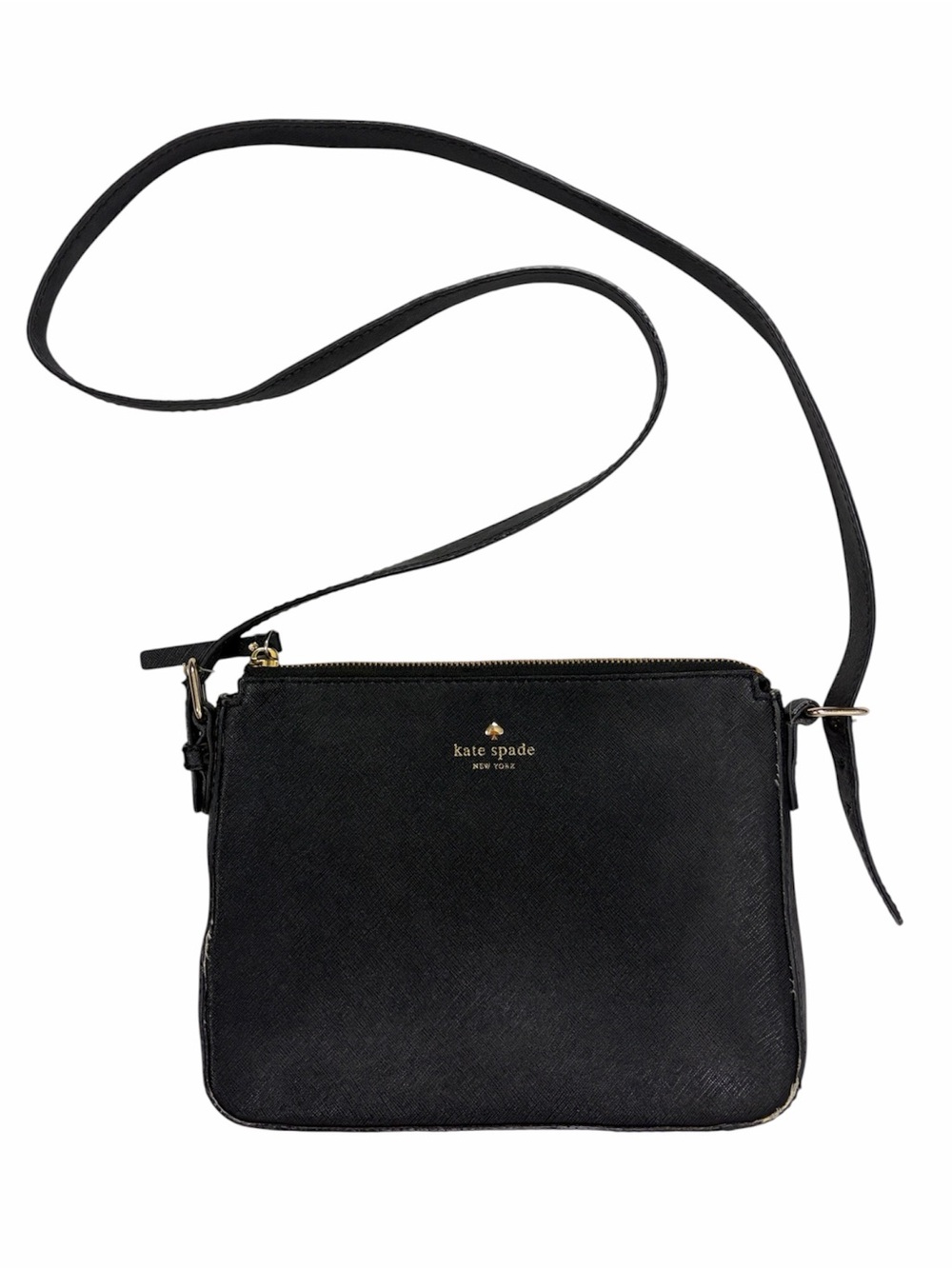 Kate Spade New York Black Saffiano Leather Crossbody Bag (Needs Repair)